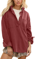 Oversized Polo Neck Sweatshirt Women - Casual Slouchy Layering
