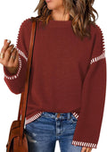 Dokotoo Sweaters for Women Solid Crewneck Loose Fit Pullover
