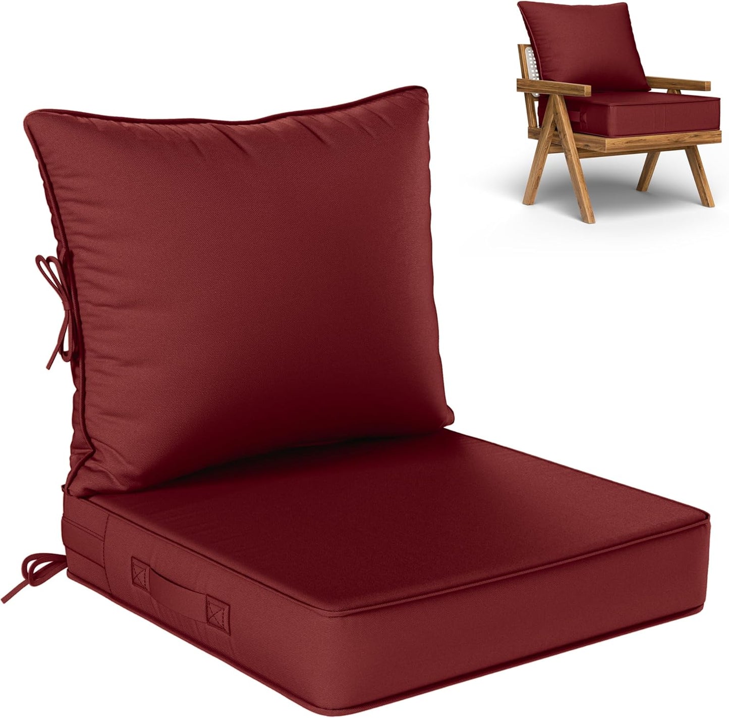 Outdoor Seat Cushion Set for Patio Furniture - Waterproof & Durable