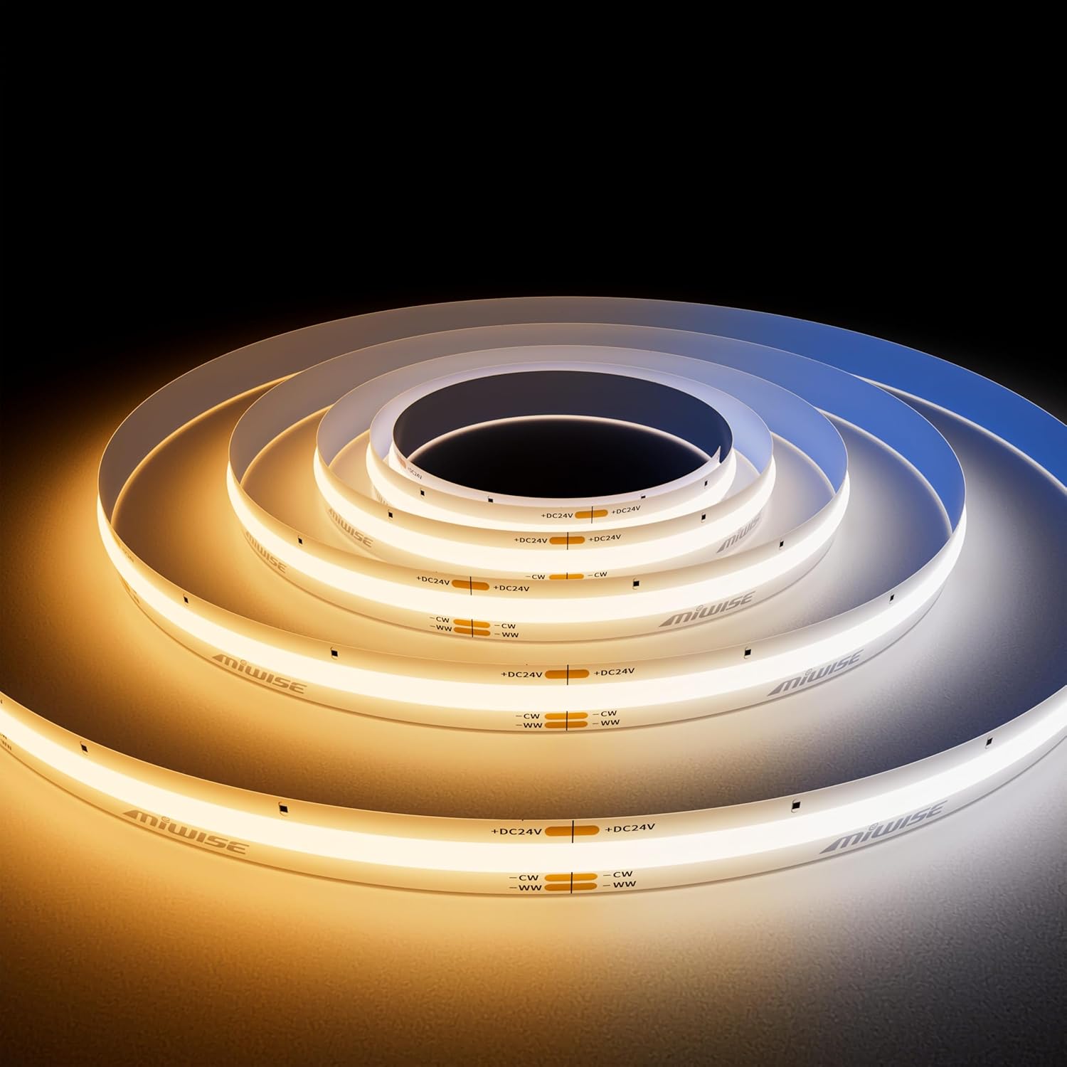 MIWISE CCT COB LED Strip Light Tunable White for DIY Lighting