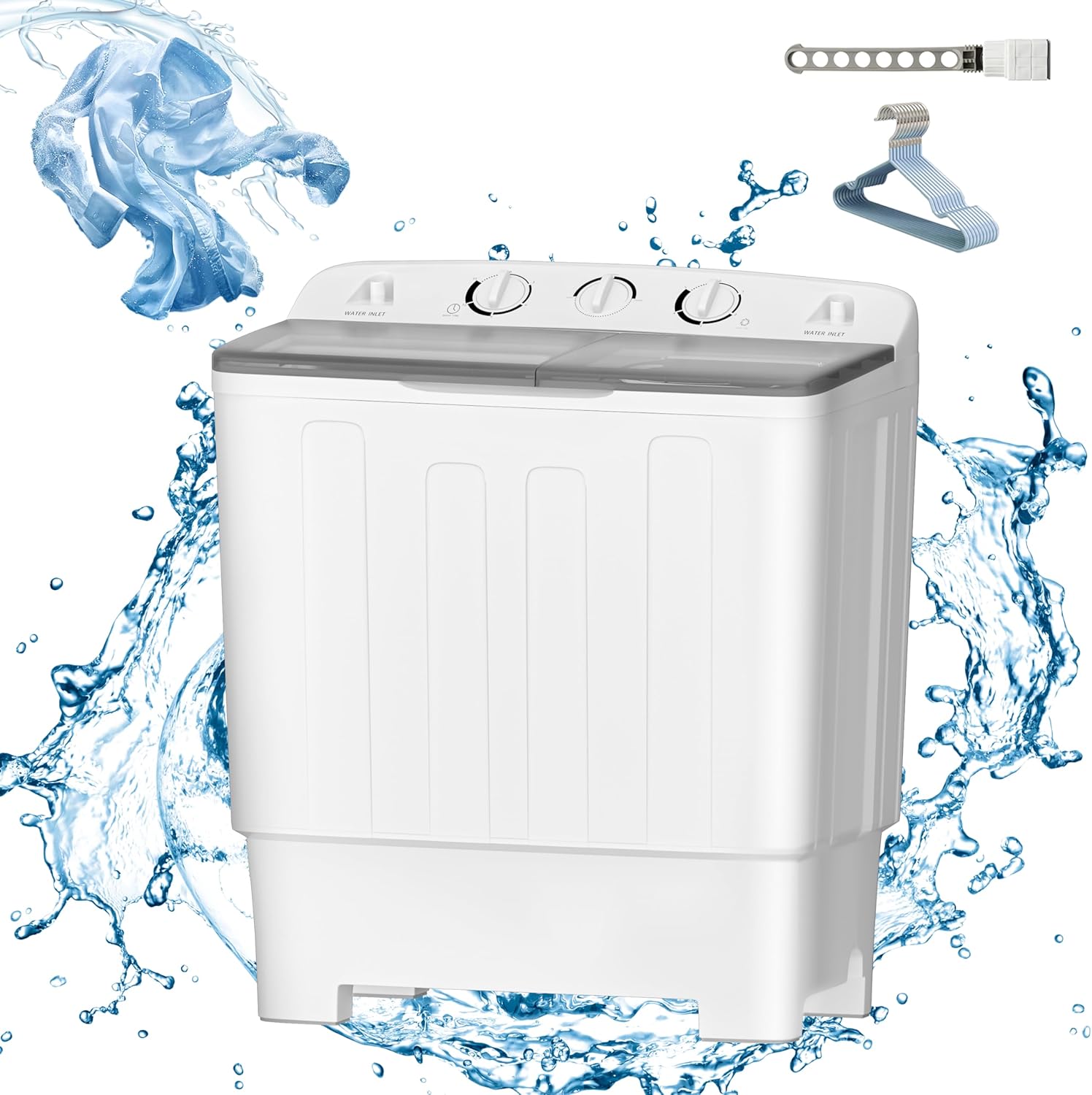 Compact Twin Tub Mini Washer/Dryer Combo - Convenient Laundry Solution (32lbs)