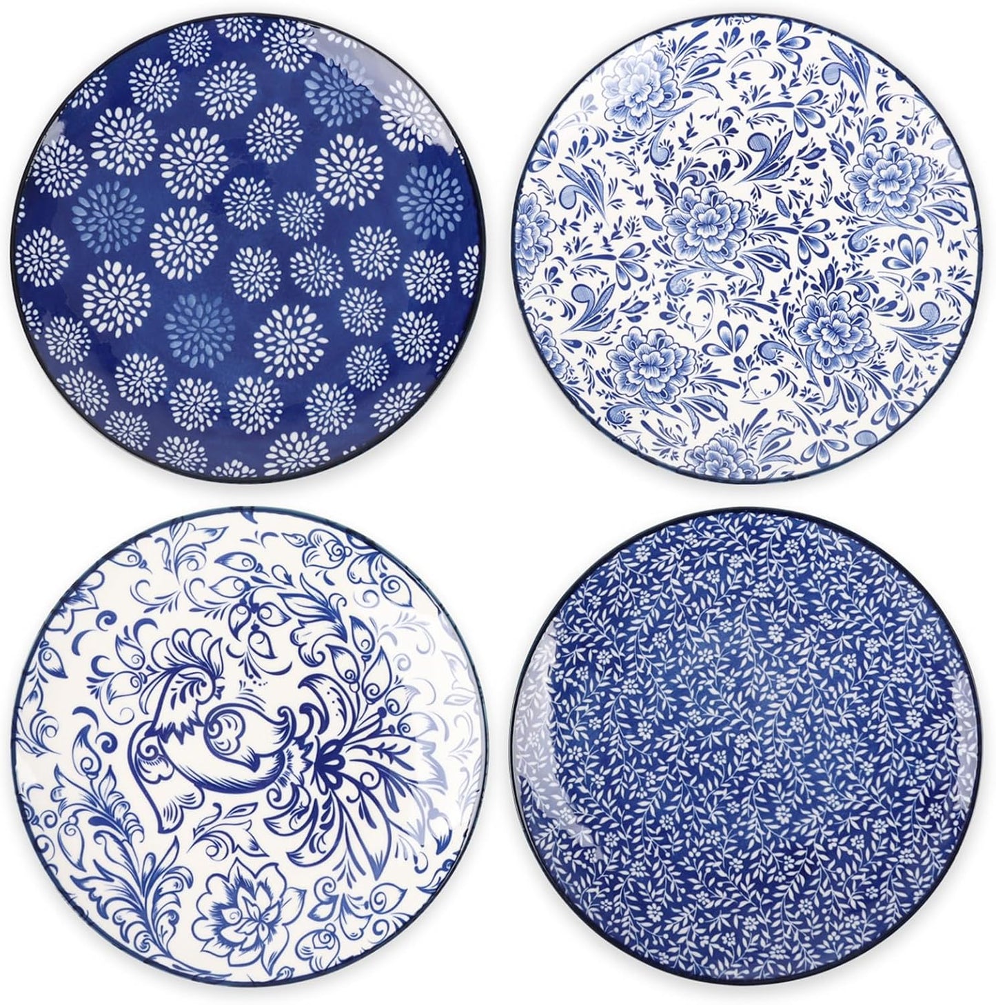 KitchenTour Ceramic Dinner Plates Set of 4 for Elegant Dining