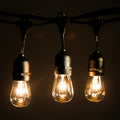 24 Foot E26 Outdoor Commercial String Lights with 12 S14 Clear Bulbs