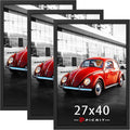 Picrit 27x40 in Poster Frame 3 Pack - Flexible Mat, Plexiglass Front