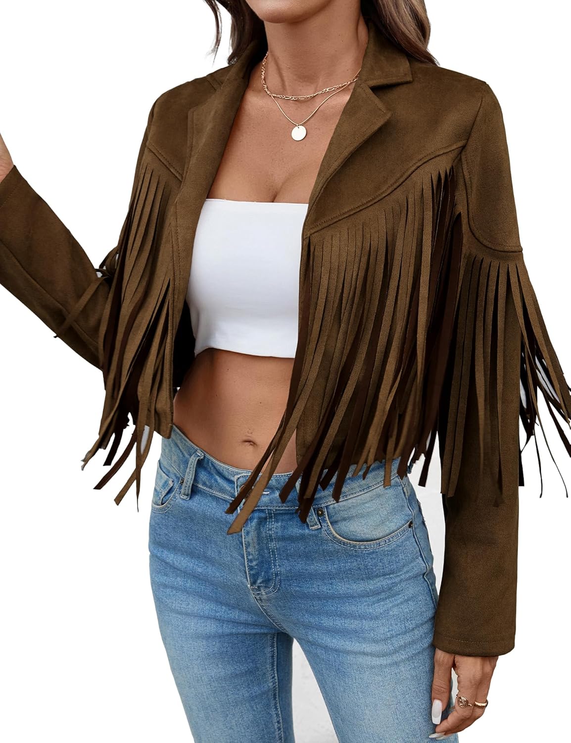Women's Faux Suede Leather Tassel Jackets for Fall Fashion 2025