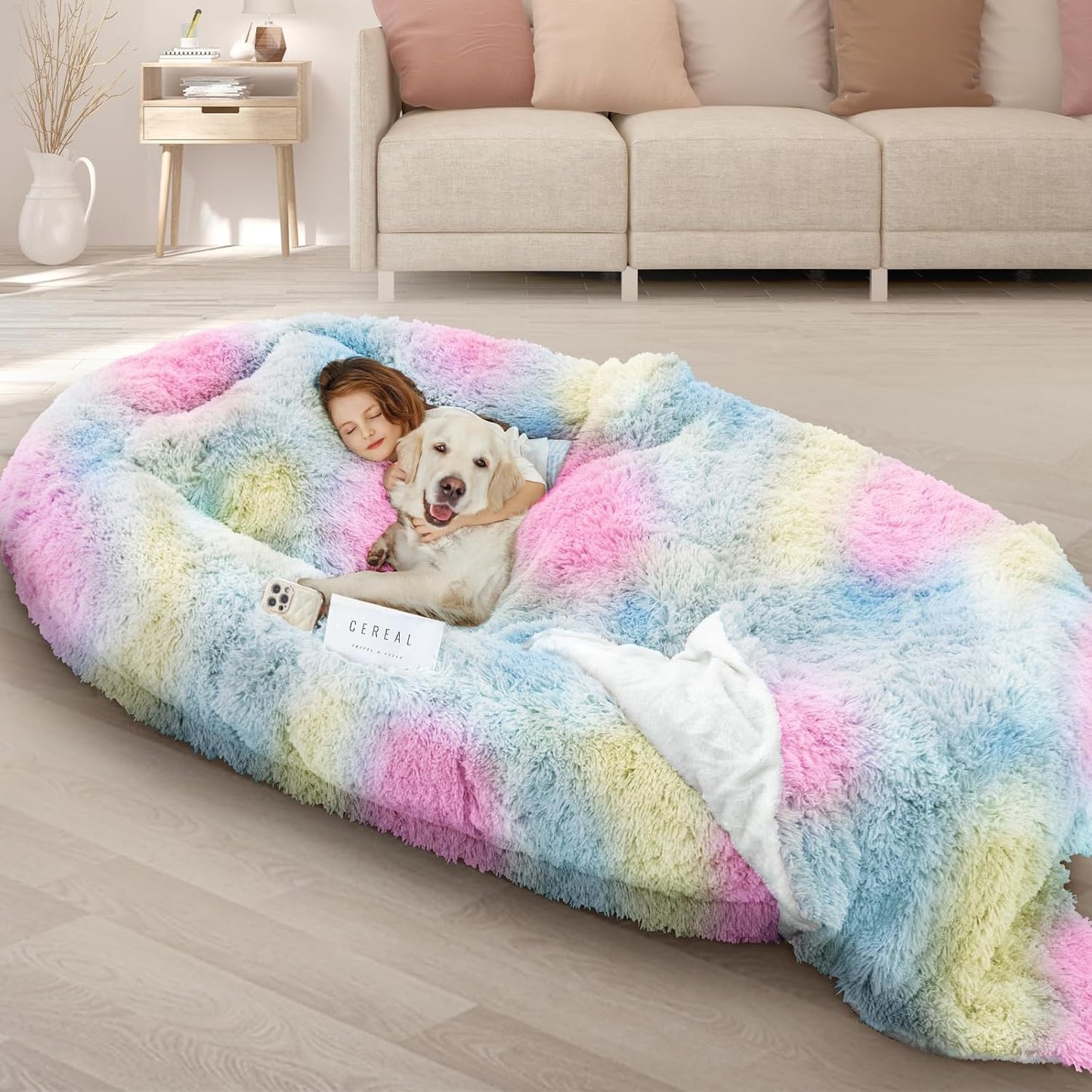 ROOMTEC Human Dog Bed with Memory Foam for Pets and Adults