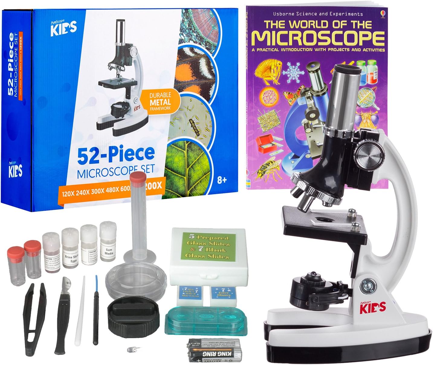 AmScope M30 Series 52-Piece STEM Microscope Kit for Kids