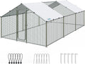 Large Metal Chicken Coop Run for 30+ Poultry - Walk-in Outdoor Cage