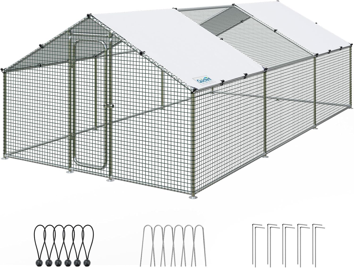 Quictent Large Metal Chicken Coop Run for 30+ Poultry Outdoor