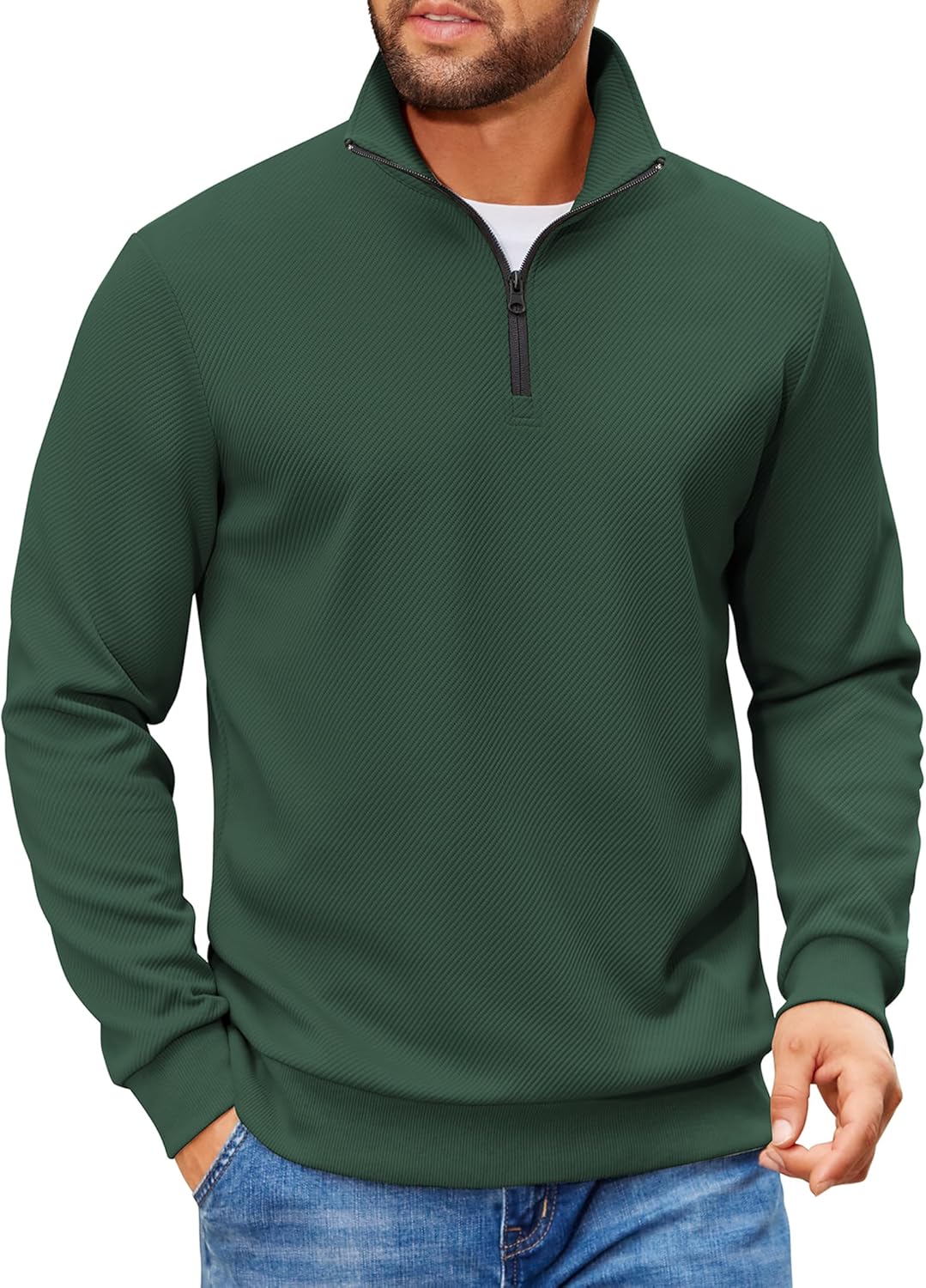 COOFANDY Mens Quarter Zip Pullover Sweatshirt for All Occasions