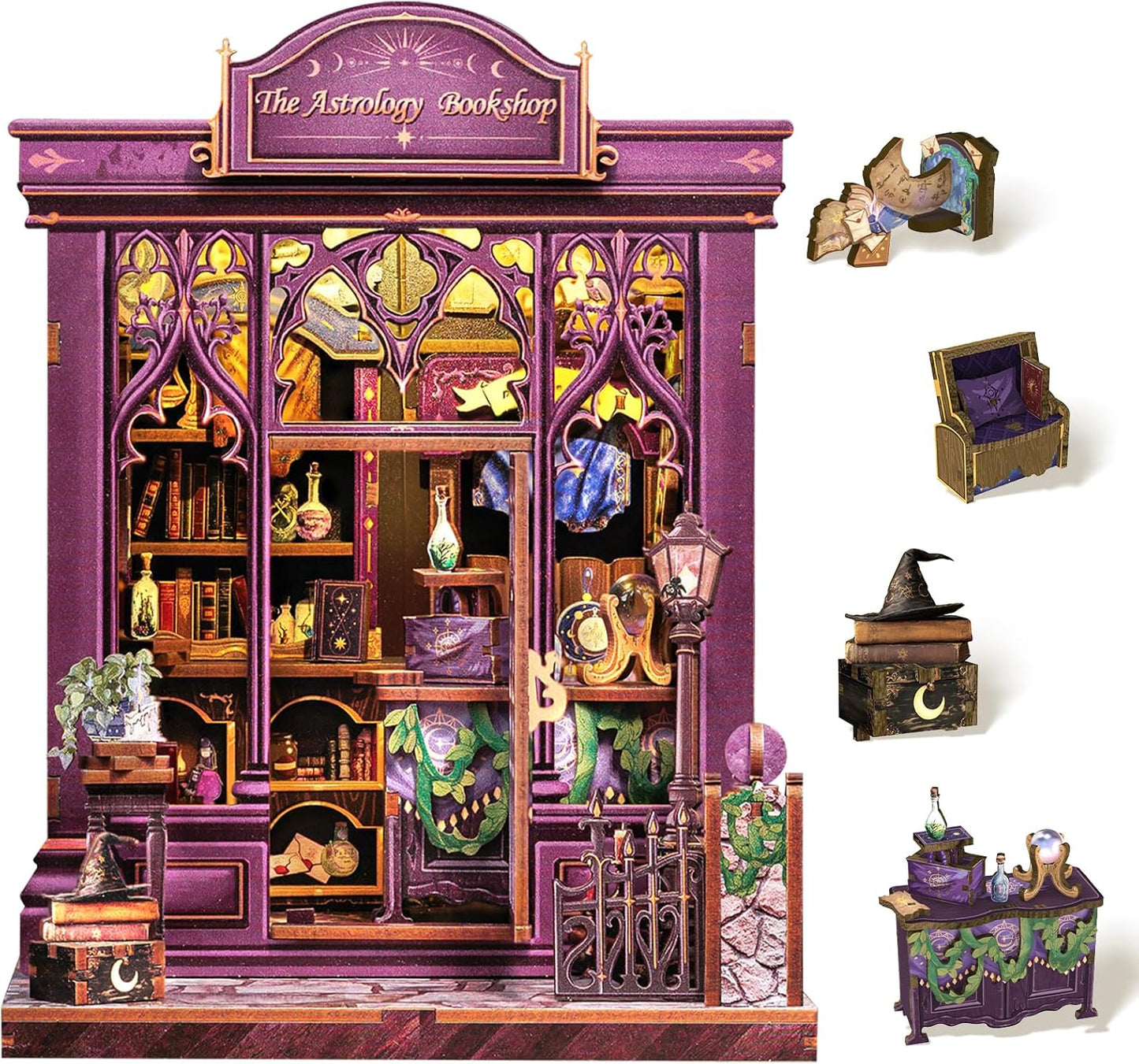 Cutefun Book Nook Kit - DIY Miniature Dollhouse Decor for All