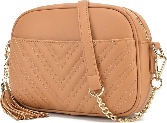 Lola Mae Quilted Crossbody Bag - Trendy Design Shoulder Purse