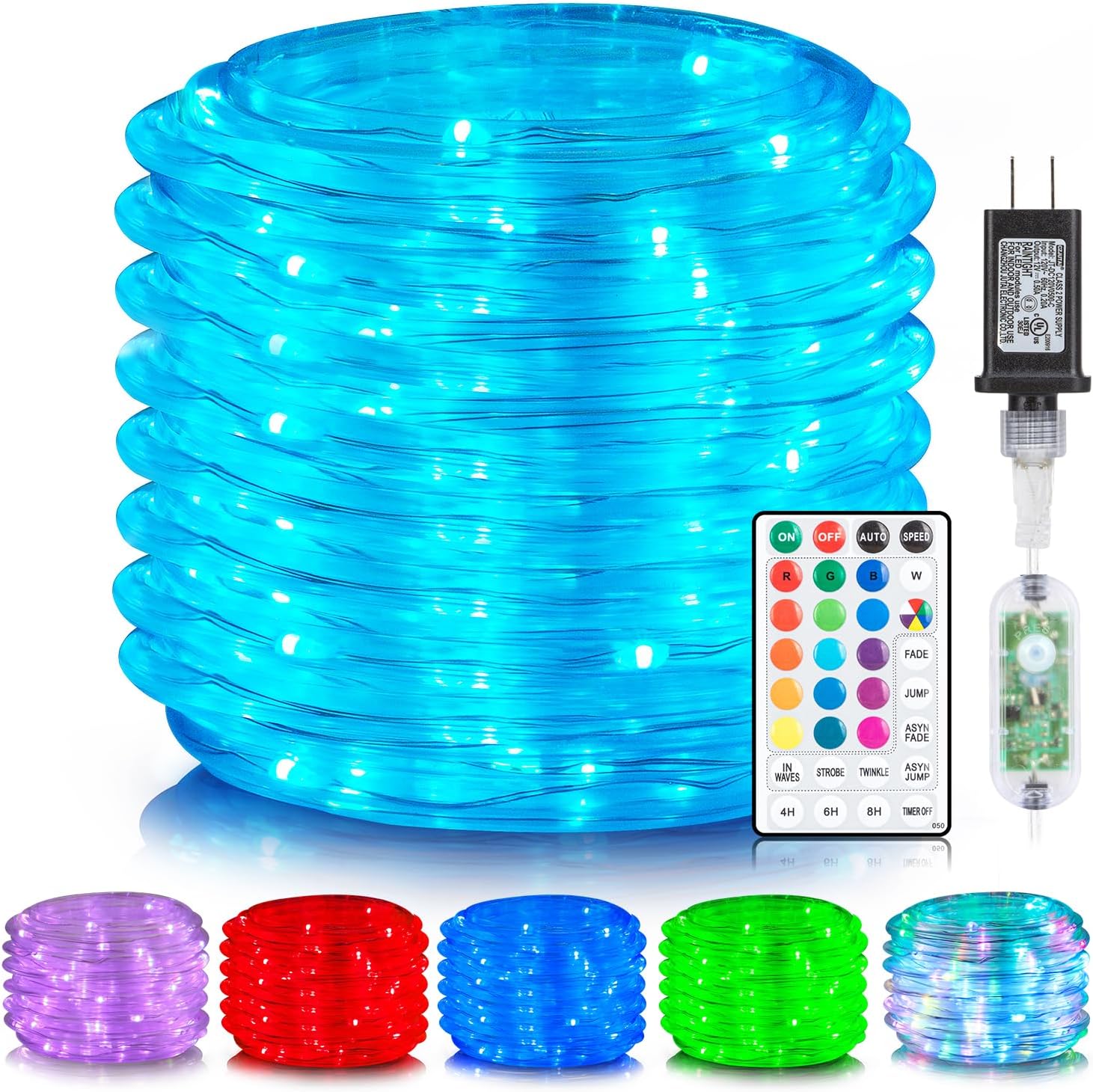 99FT 300 LED Color Changing Rope Lights for Outdoor Decor