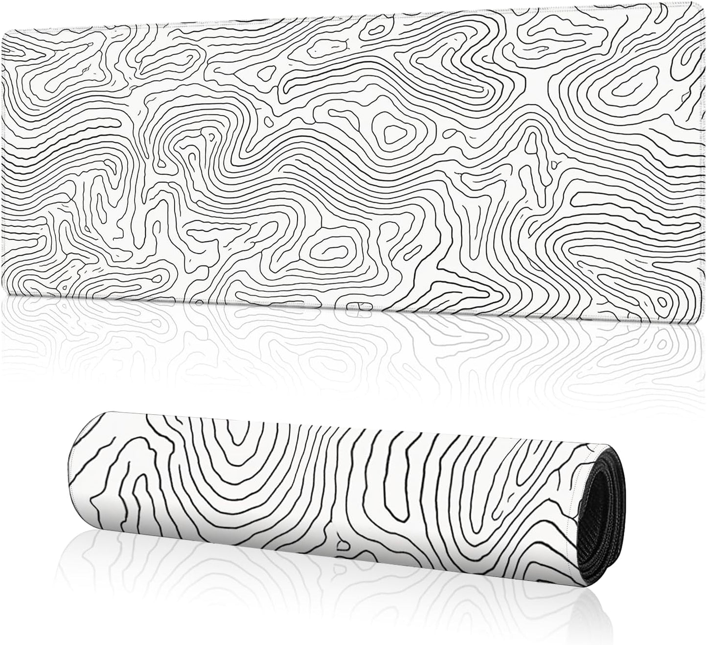 Large White Gaming Mouse Pad 31.5in - Non-Slip Extended Desk Mat by TENGBOKY