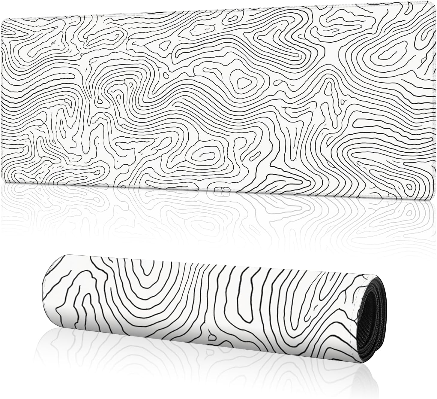 Large White Gaming Mouse Pad 31.5in - Non-Slip Extended Desk Mat by TENGBOKY