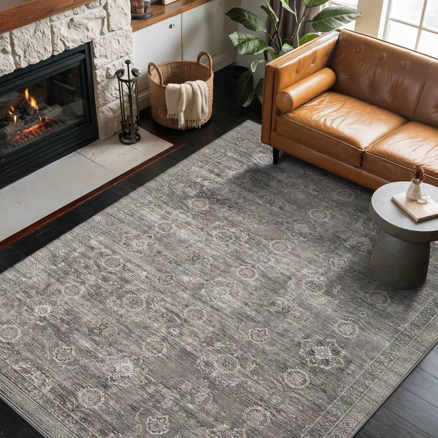 Vintage Boho 4x6 Rug for Living Room and Bedroom Decor