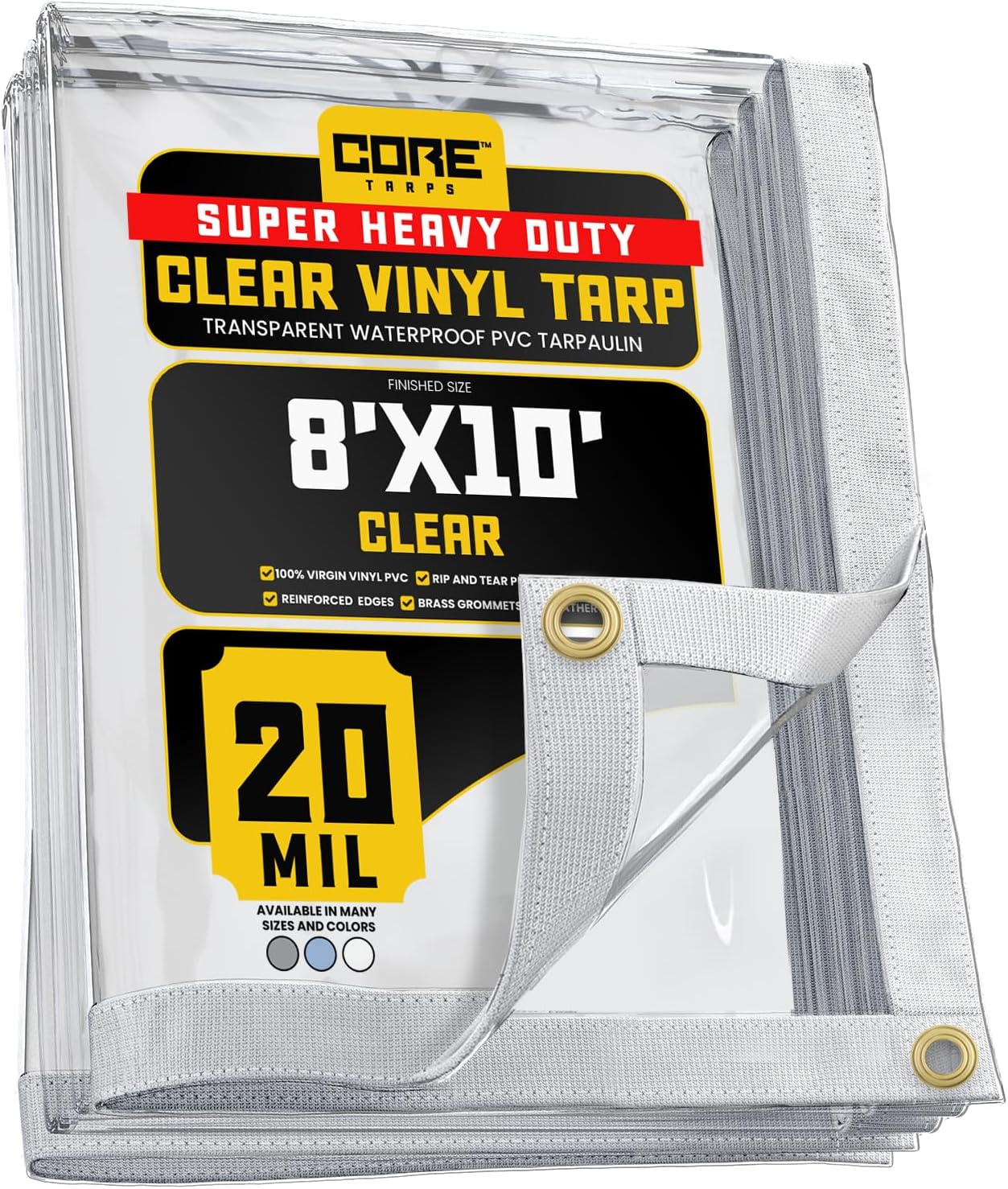 Core Tarps 20 Mil Heavy Duty Clear Tarp for Outdoor Use