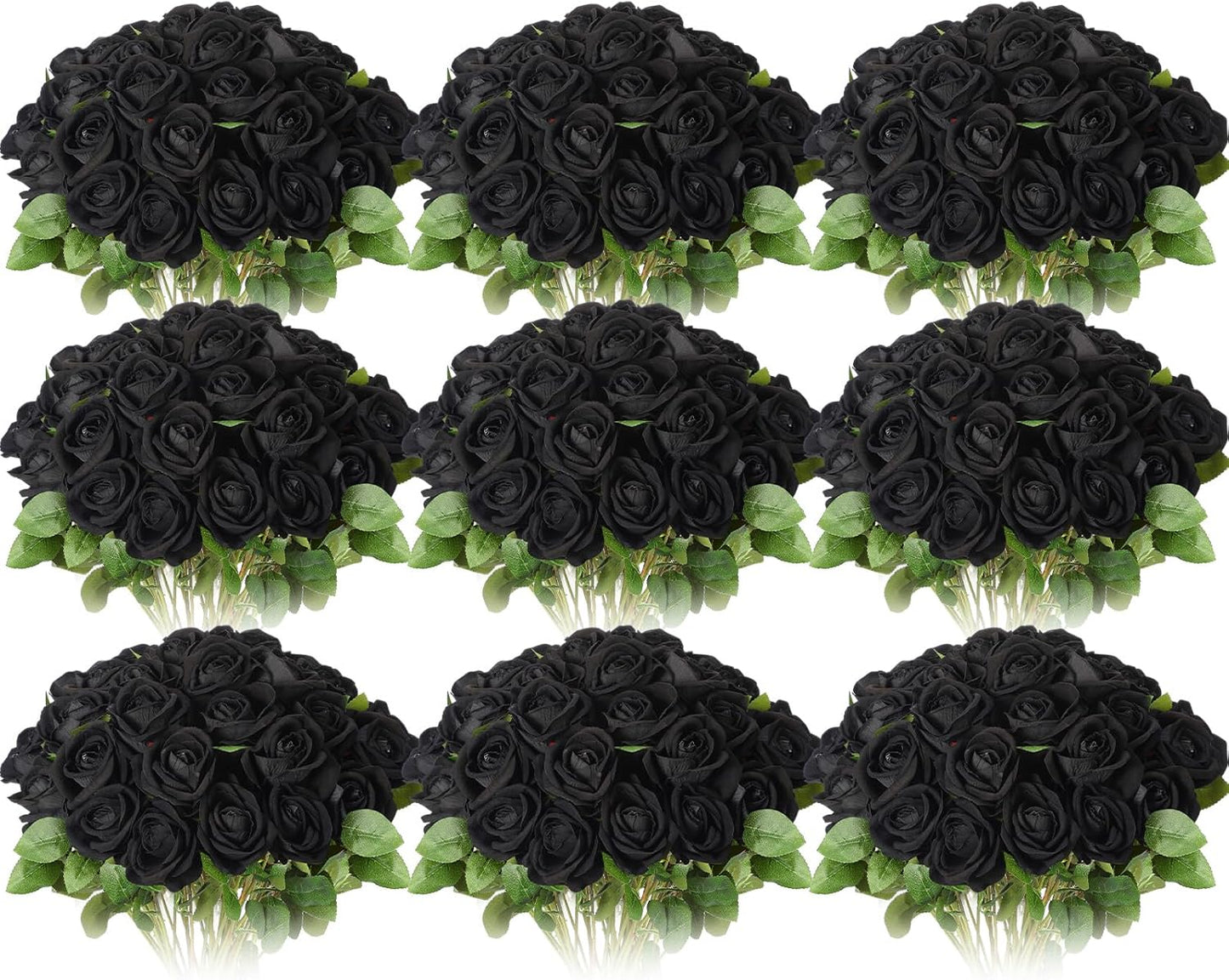 100 Pieces Artificial Black Roses for Wedding Party Decor
