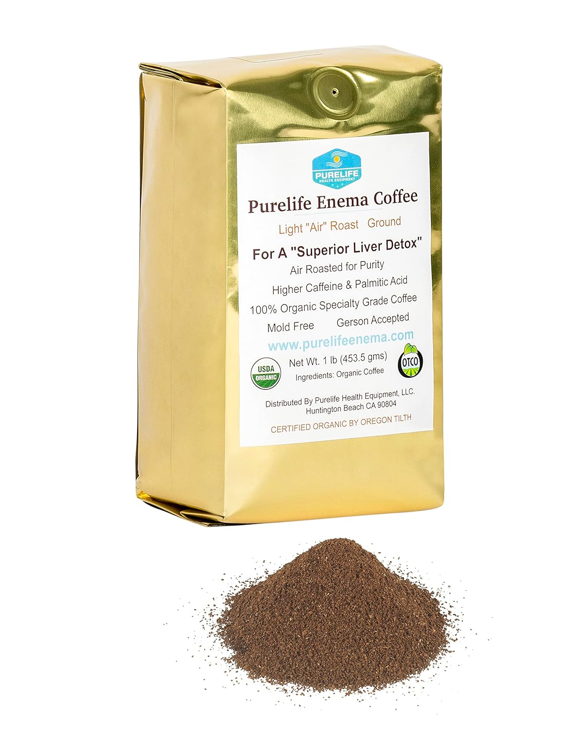 Purelife Enema Coffee - Organic Light Roast for Detox
