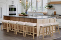 Counter Height Bar Stools Set of 6 - Comfortable Upholstered 24 in