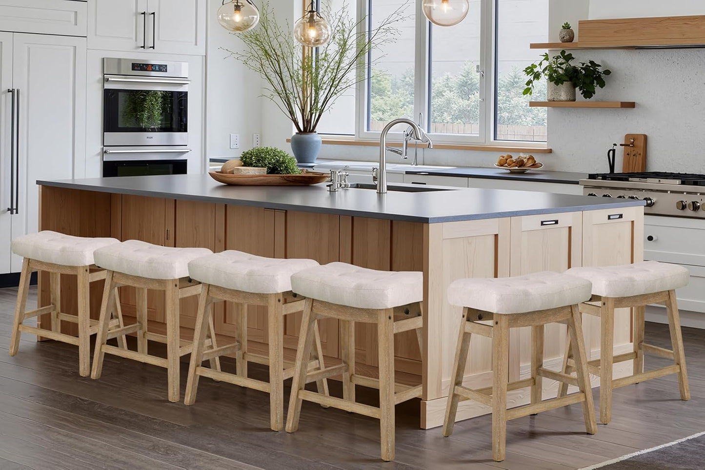 Comfortable Counter Height Bar Stools Set of 6 for Kitchen