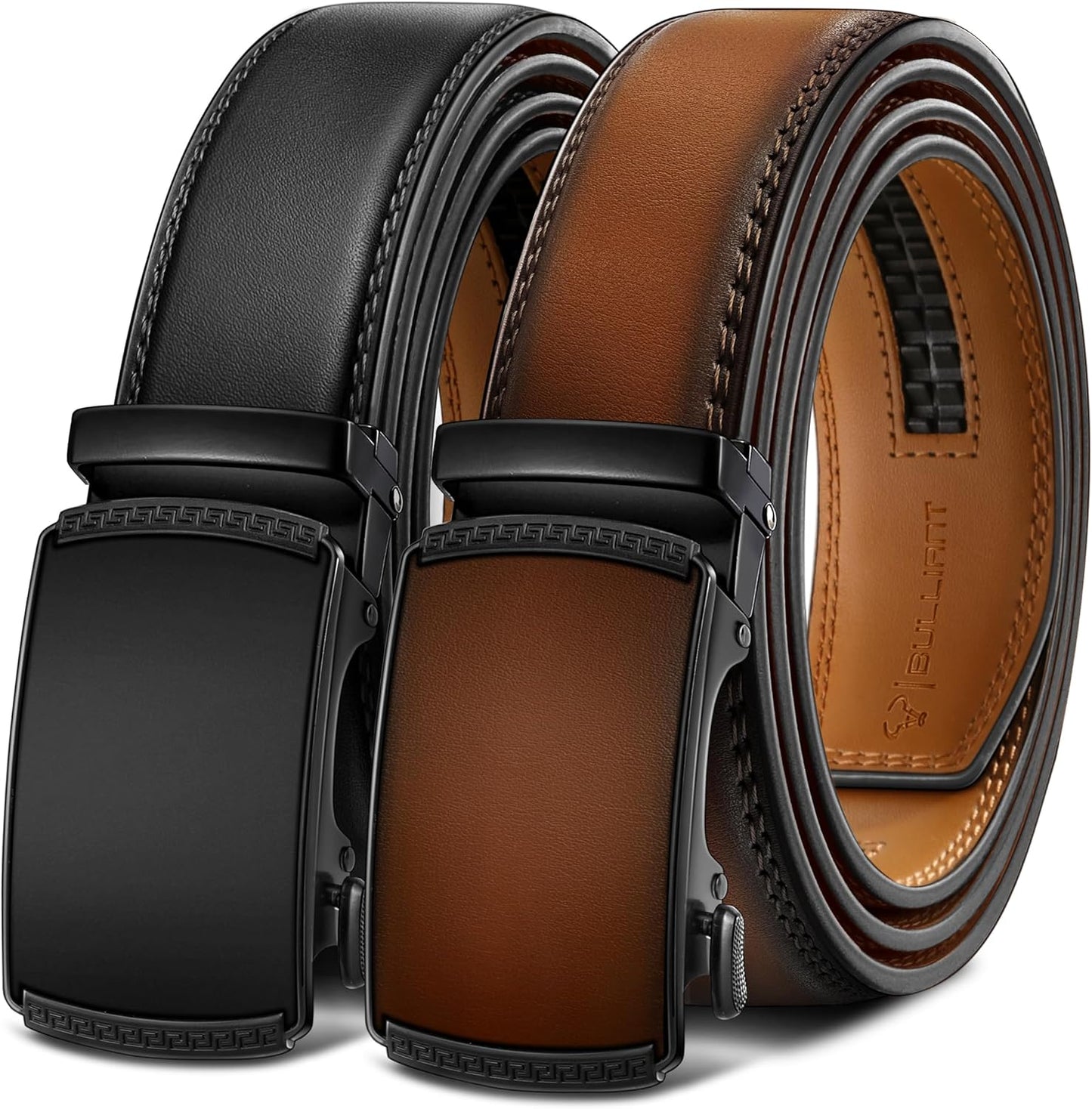 BULLIANT Men Belts 2 Pack for Adjustable Dress and Casual Wear