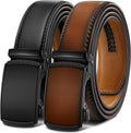 BULLIANT Men Belts 2 Pack Ratchet Sliding Belt - Cut for Fit