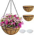 20 in Extra Large Deep Hanging Planters 2 Pack - Durable Outdoor