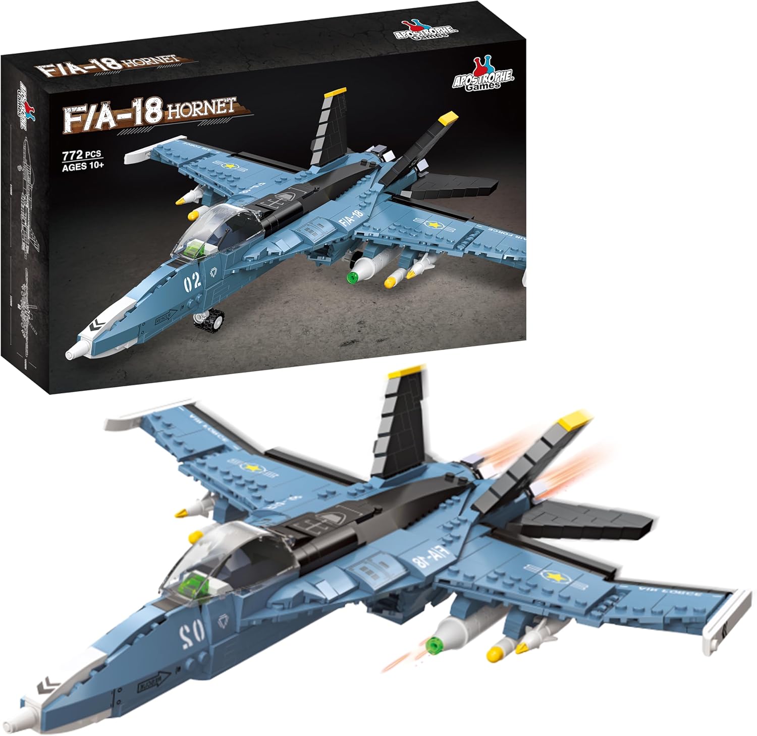 Apostrophe Games F/A-18 Hornet Fighter Jet Building Block Set