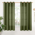 YoungsTex Olive Linen Curtains for Living Room and Bedroom