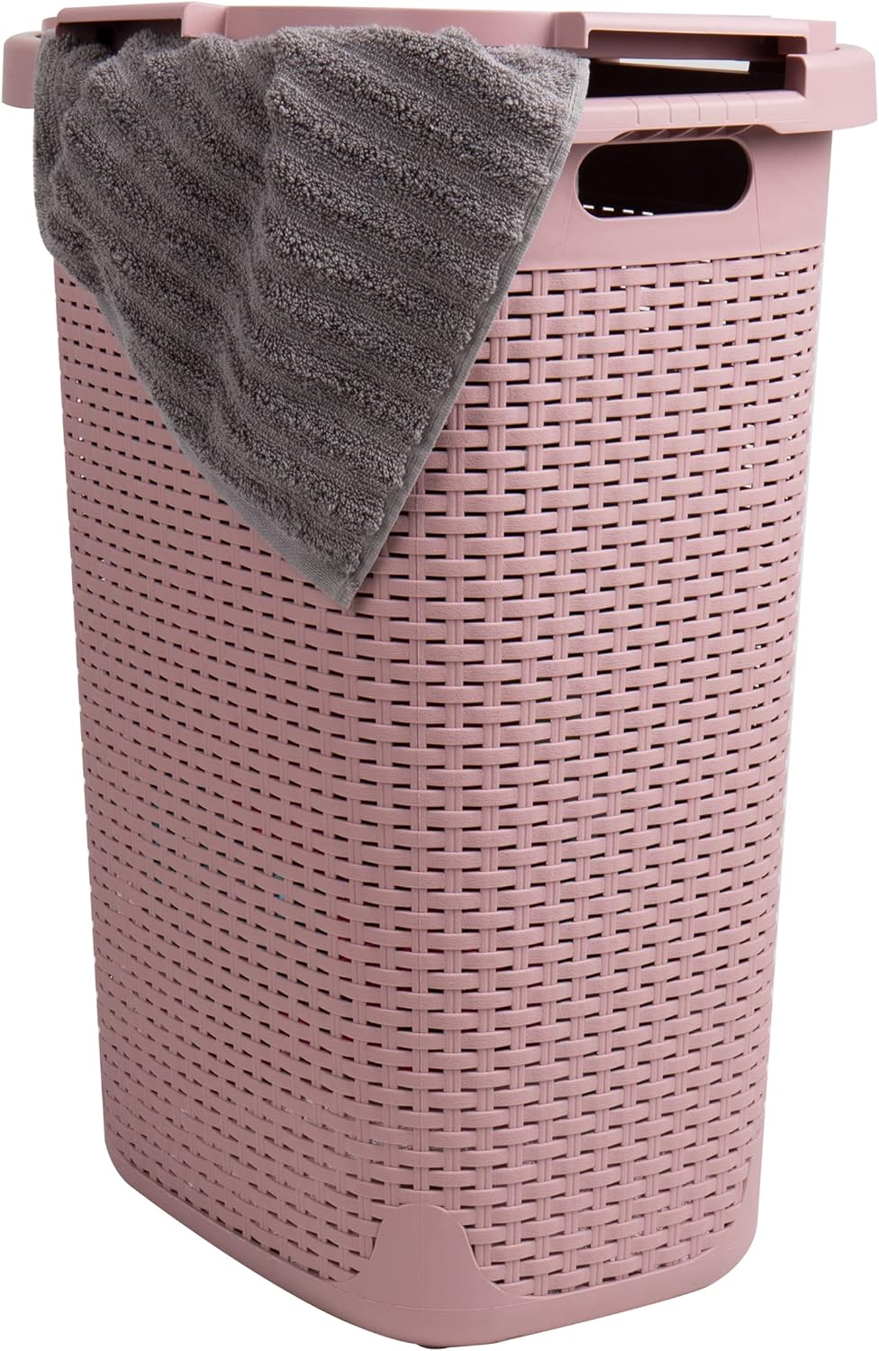 Mind Reader 60L Slim Laundry Hamper with Wicker Design