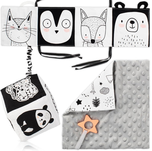 Stimulating Tummy Time Set - Black & White Sensory Toys