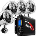 GoHawk Motorcycle Speakers Bluetooth 4 in Waterproof System - 1000W