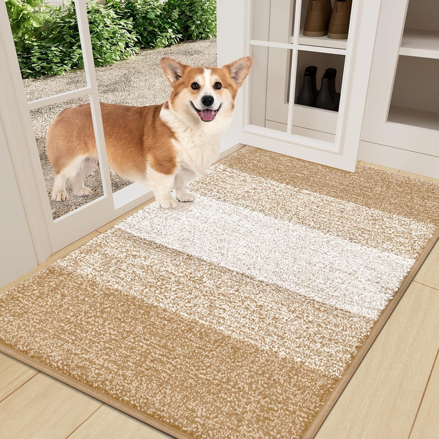 Smiry Dog Door Mat for Muddy Paws - Absorbent and Durable