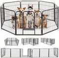 Dog Playpen 32 in 8 Panels - Heavy Duty Metal Exercise Pen