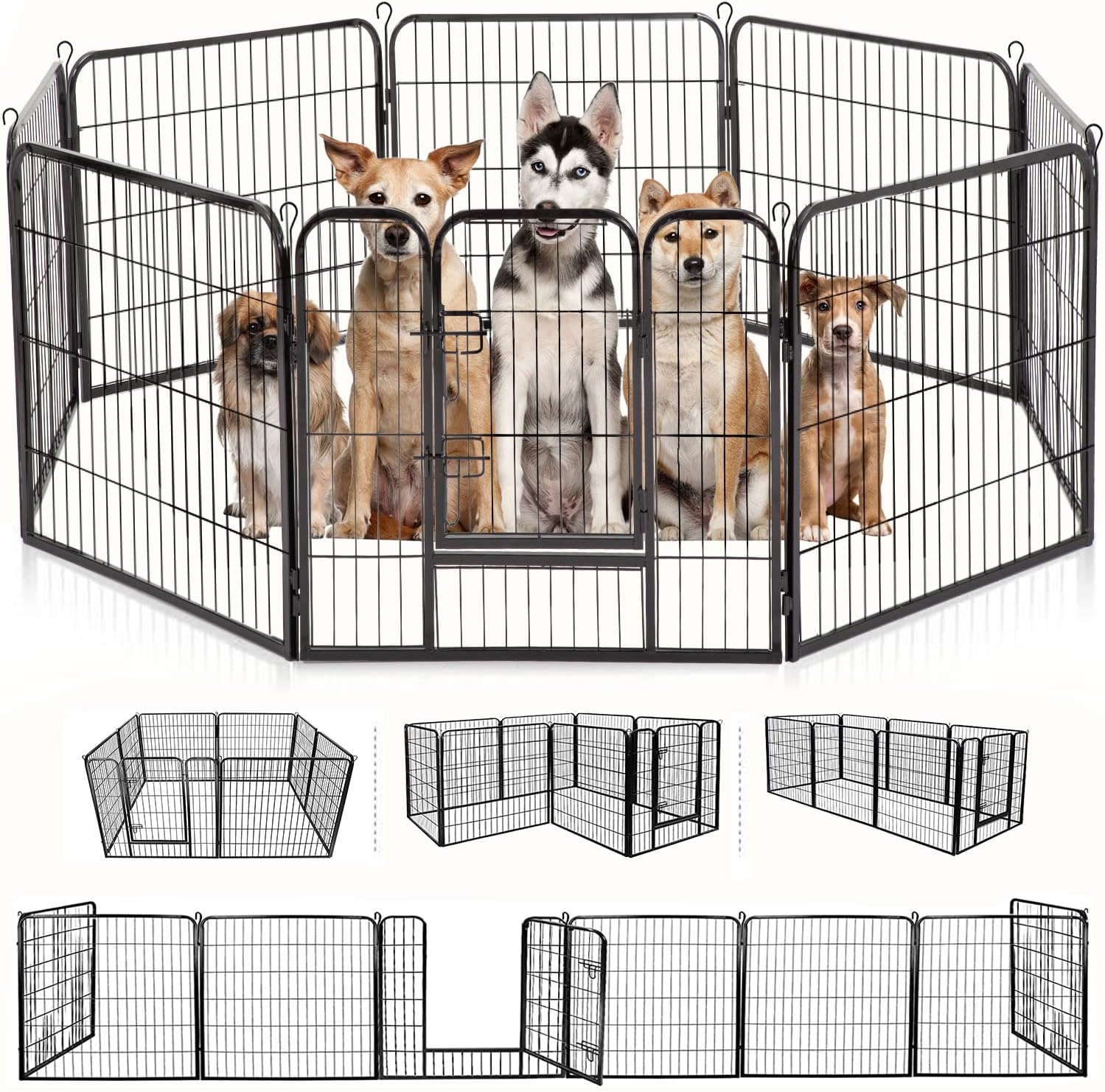BestPet Dog Playpen 32 Inch Heavy Duty Metal Pet Exercise Pen