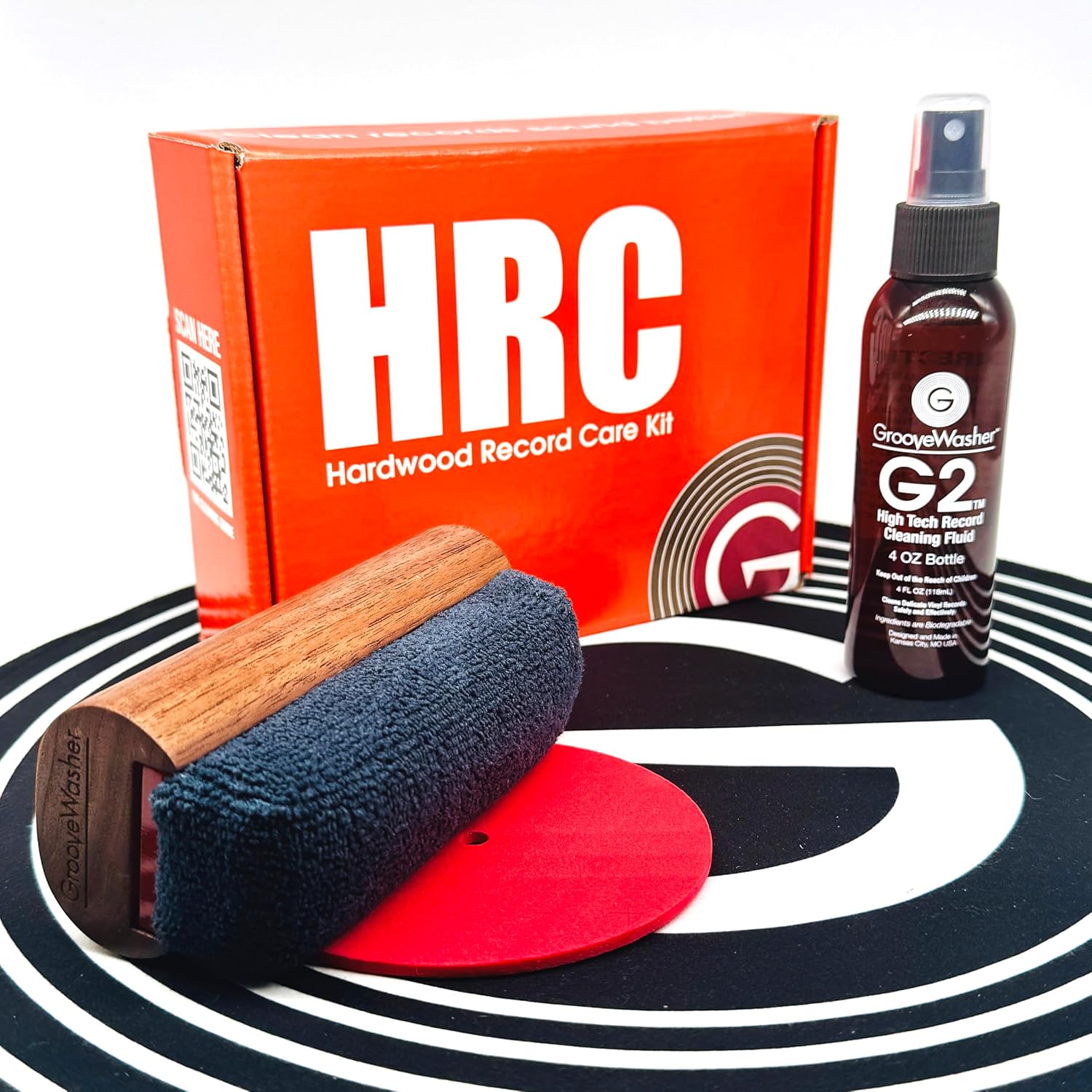 GrooveWasher Vinyl Record Cleaning Kit for Audiophiles & Collectors