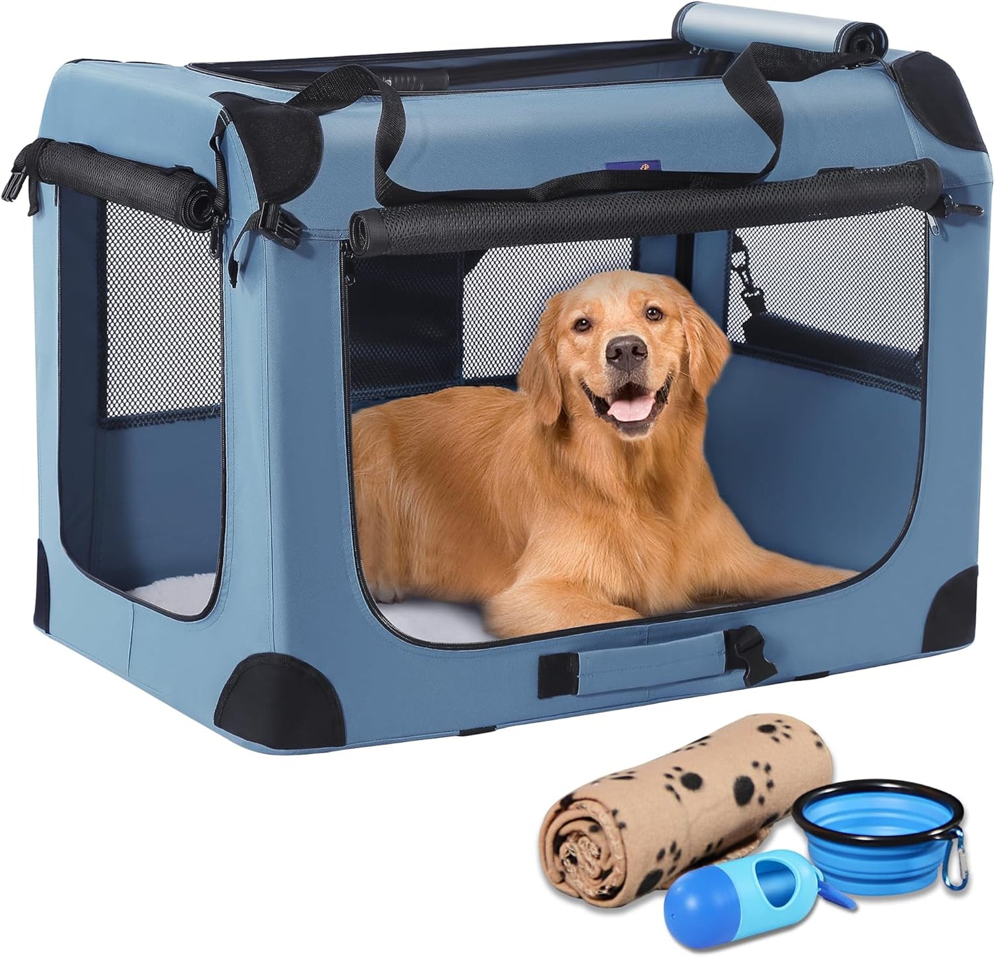 Petprsco Soft Collapsible Dog Crate for Large Dogs Travel