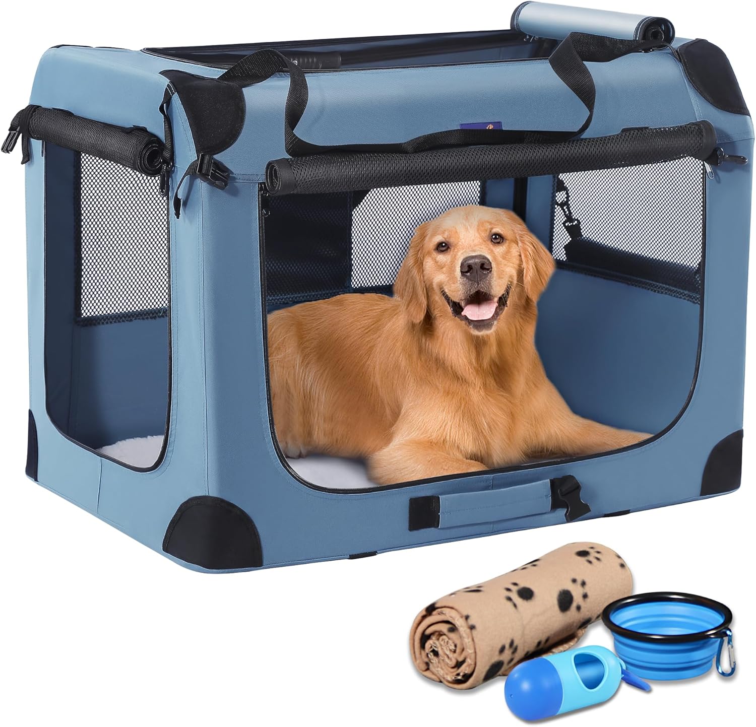 Petprsco Soft Collapsible Dog Crate for Large Dogs Travel
