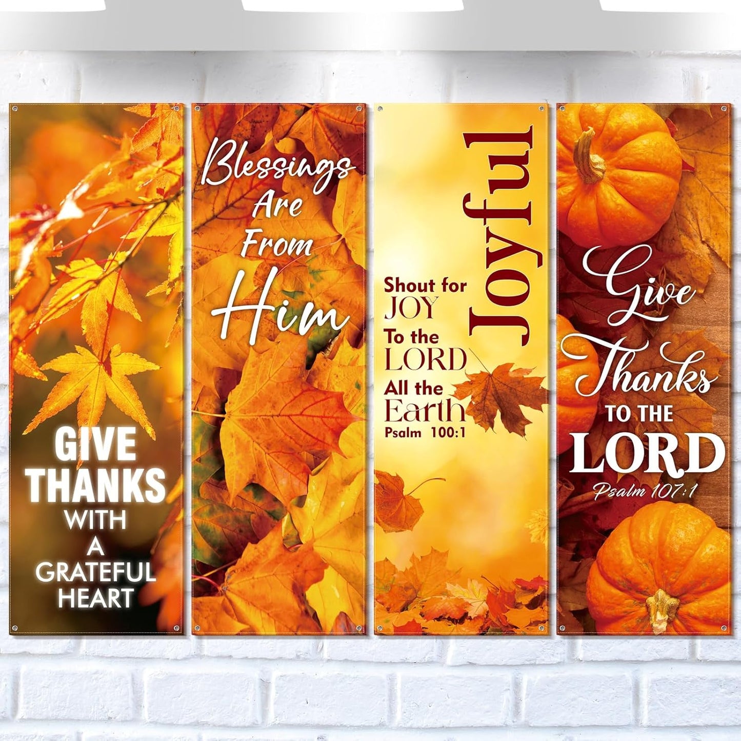 Inspirational Fall Harvest Church Banners for Sanctuary Decor