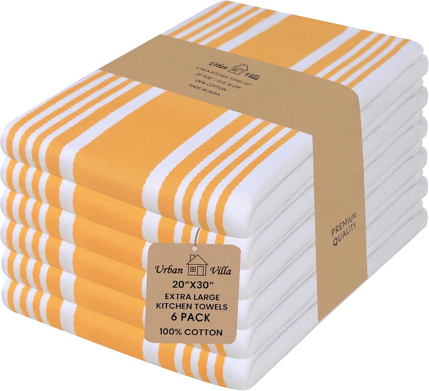 Urban Villa Kitchen Towels 100% Cotton Pack of 6 for Home Use