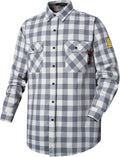 FR Shirts for Men 7oz Fire Resistant Shirt CAT2 - Grey Plaid X-Large