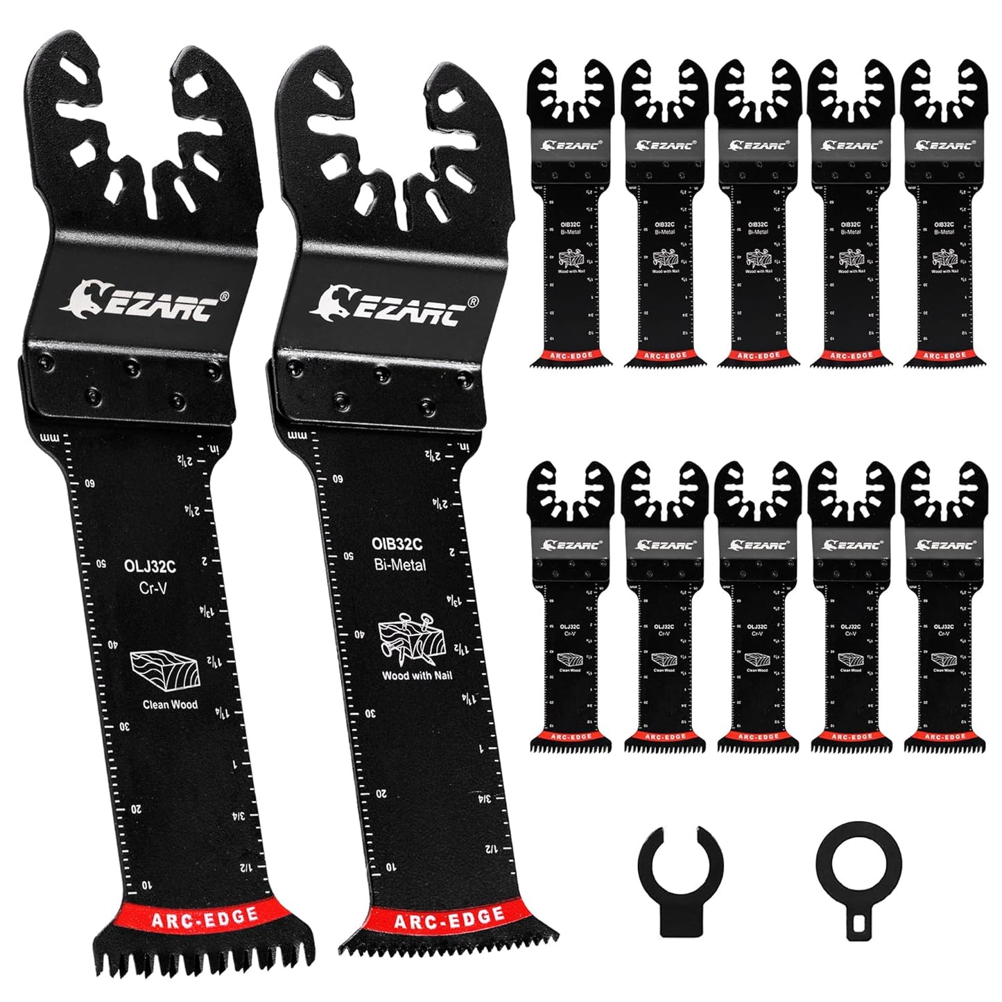 EZARC Oscillating Saw Blades - 10 PCS Extra-Long Reach Kit