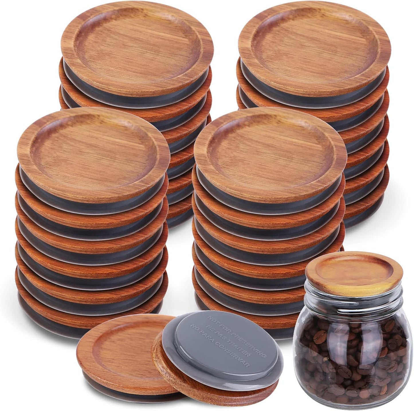 24 Pack Regular Mouth Mason Jar Lids with Airtight Seal