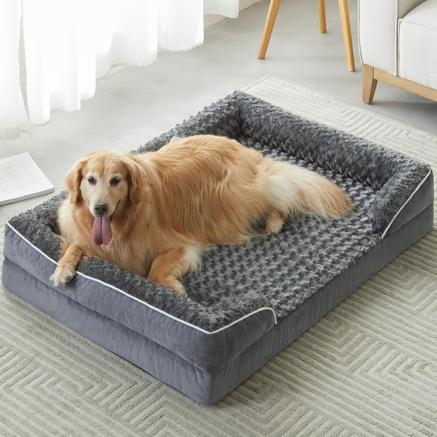 Orthopedic Dog Couch Bed for Large Dogs with Waterproof Lining