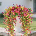 Artificial Hanging Mums Flowers for Outdoor Planter - Pack of 12