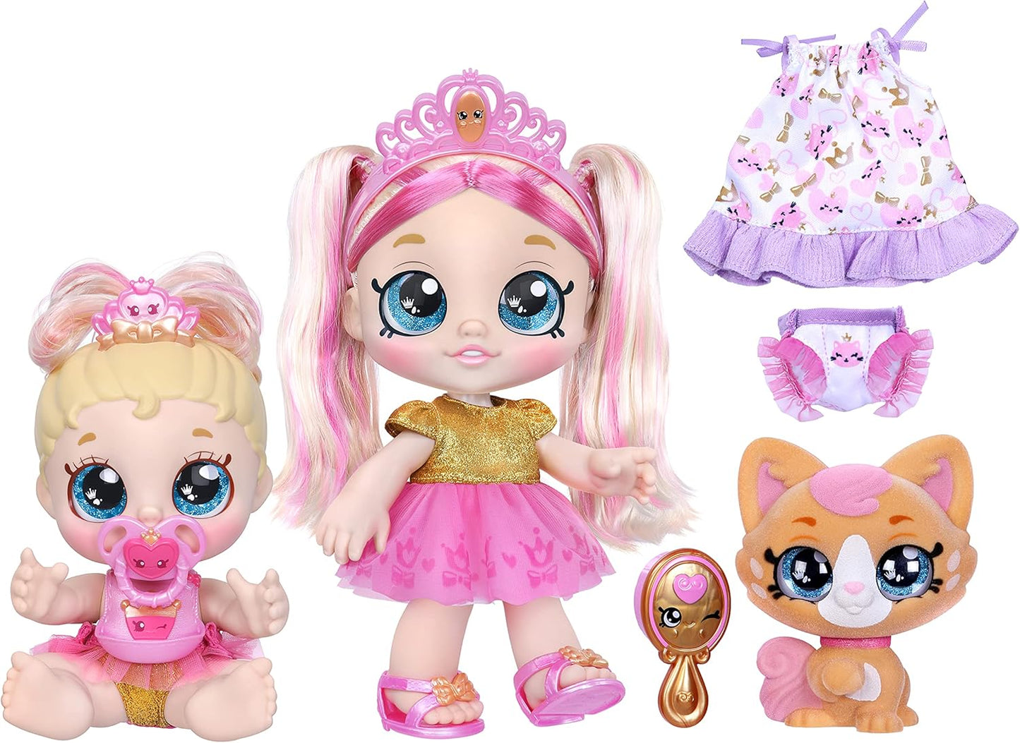 Kindi Kids Scented Sisters Pawsome Royal Family Play Doll Set