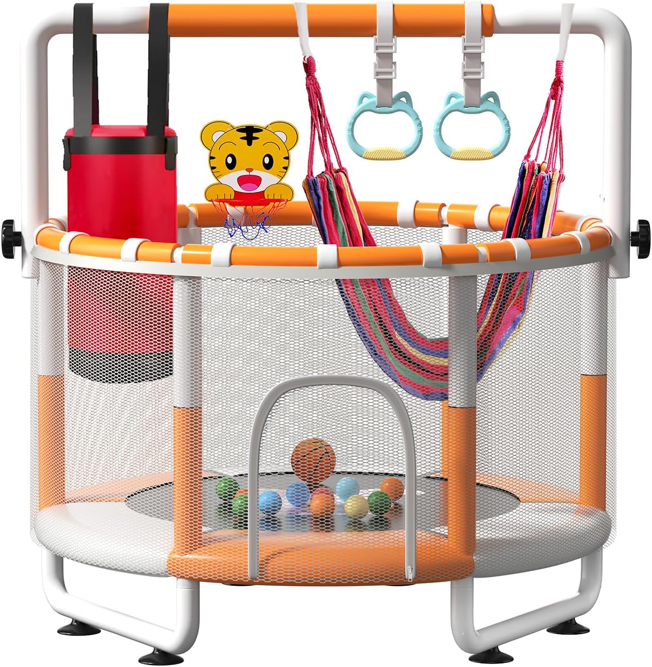 55in Kids Indoor Trampoline with Safety Net for Active Play
