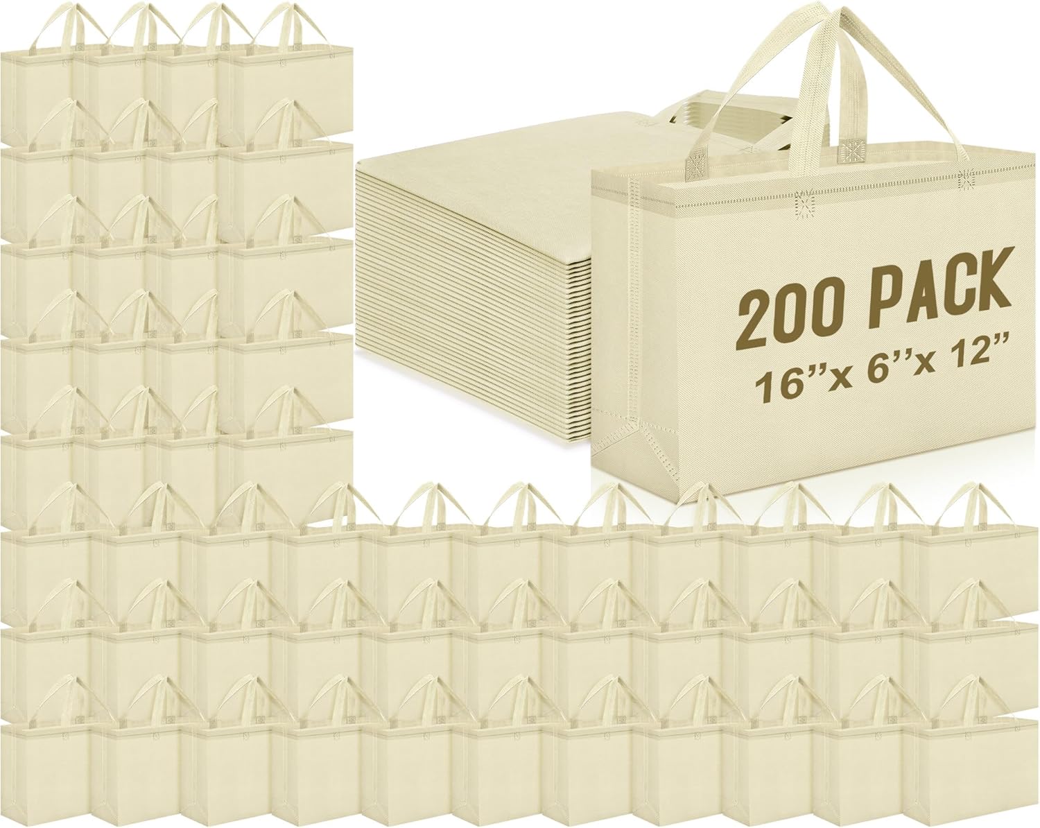 Reusable Grocery Bags Large Non Woven Shopping Bags with Handles