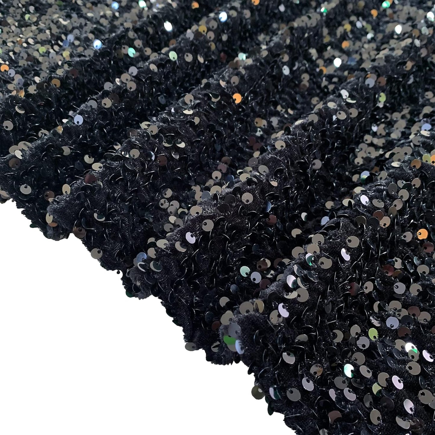 Black Sequin Fabric by the Yard for Crafting and Decorations